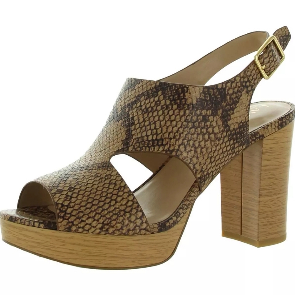 NIB Lauren Ralph Lauren Feona Leather Platform Sandals Shoes 8 - Picture 2 of 8